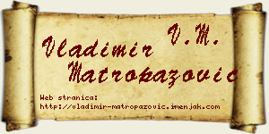Vladimir Matropazović vizit kartica